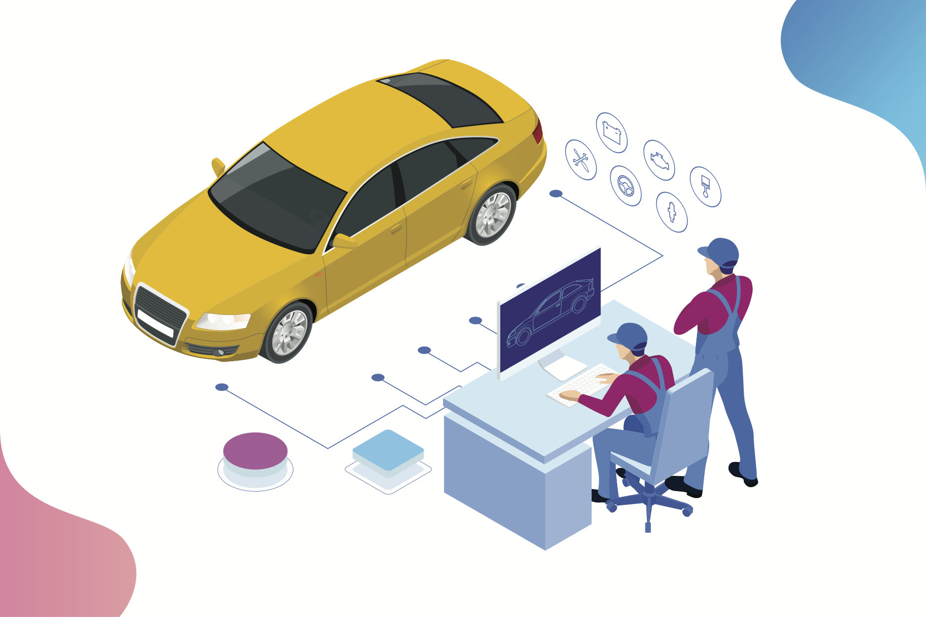 Auto Body Paintless Dent Repair Isometric image