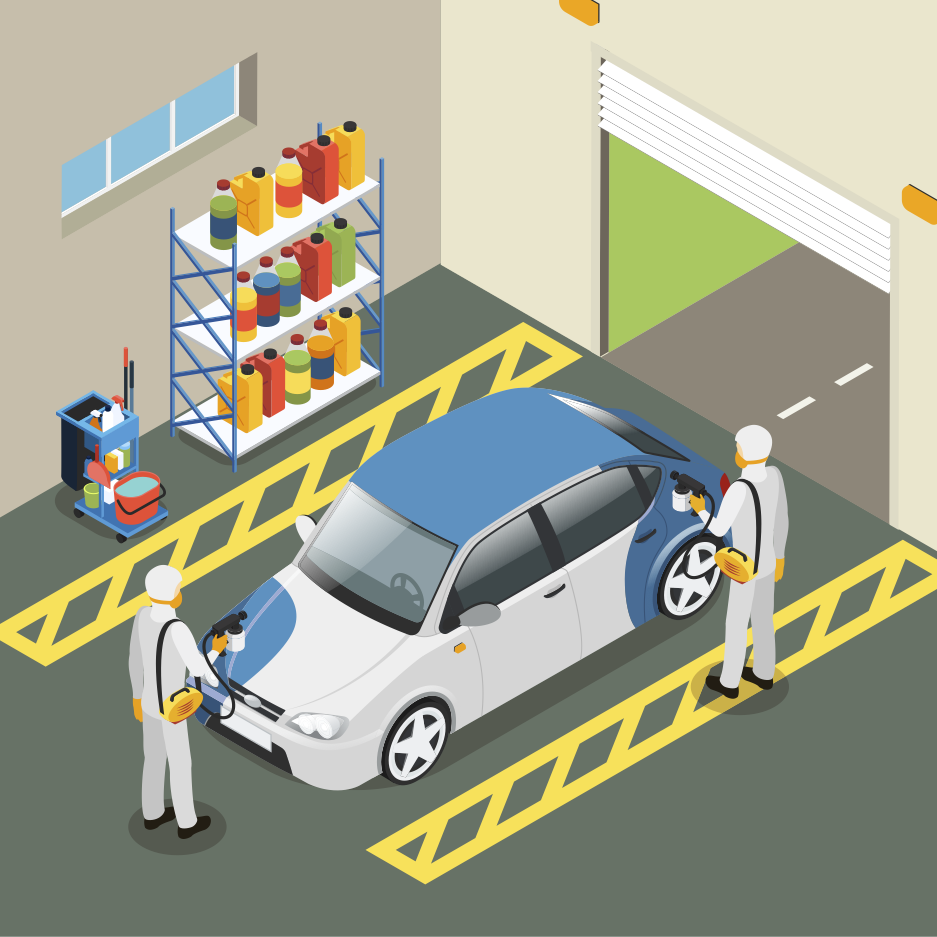 San Mateo Auto Body Repair Shop Isometric